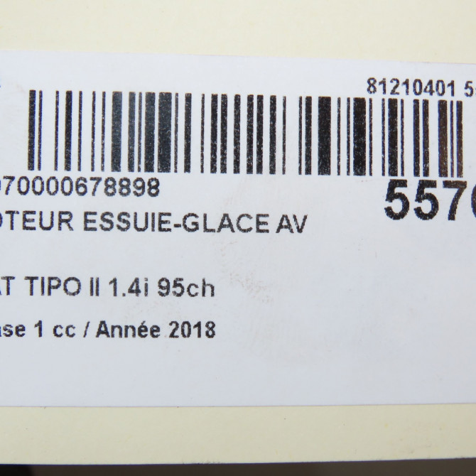 Moteur essuie-glace avant occasion FIAT TIPO II Phase 1 12-2015->... 1.4i 95ch 52214003 6