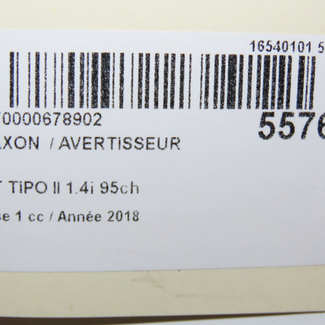 Klaxon  / avertisseur occasion FIAT TIPO II Phase 1 12-2015->... 1.4i 95ch 52194164 5