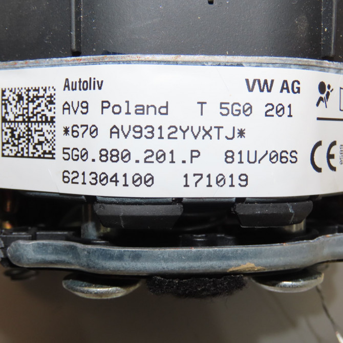 Airbag volant occasion VOLKSWAGEN 146 Phase 1 04-1995->04-1999 2.0 TDI 177ch 5G0880201Q81U 4