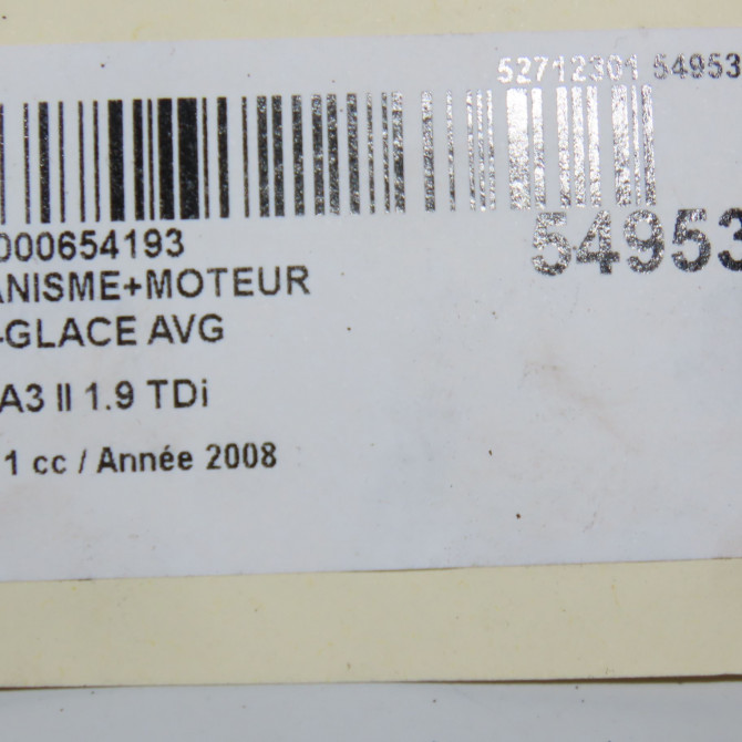 Mecanisme+moteur leve-glace avg occasion AUDI A3 II Phase 1 06-2003->06-2008 1.9 TDi 8P3837461C 7