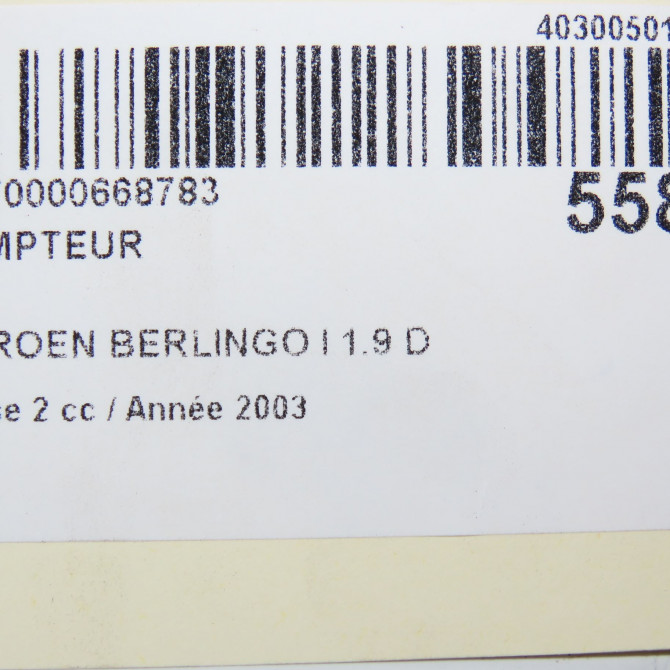 Compteur occasion CITROEN BERLINGO I Phase 2 11-2002->10-2010 1.9 D 6105QH 6