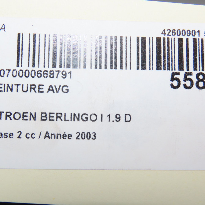 Ceinture avant gauche occasion CITROEN BERLINGO I Phase 2 11-2002->10-2010 1.9 D 8973FH 5
