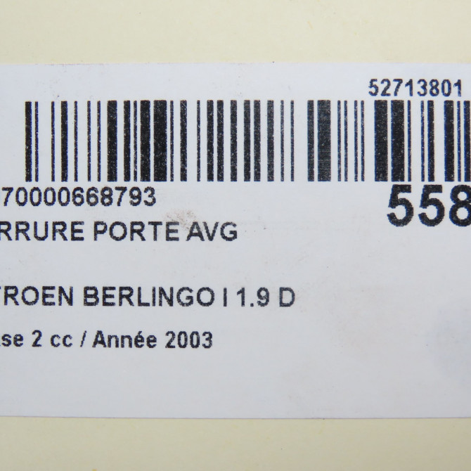 Serrure porte avg occasion CITROEN BERLINGO I Phase 2 11-2002->10-2010 1.9 D 9135H6 5