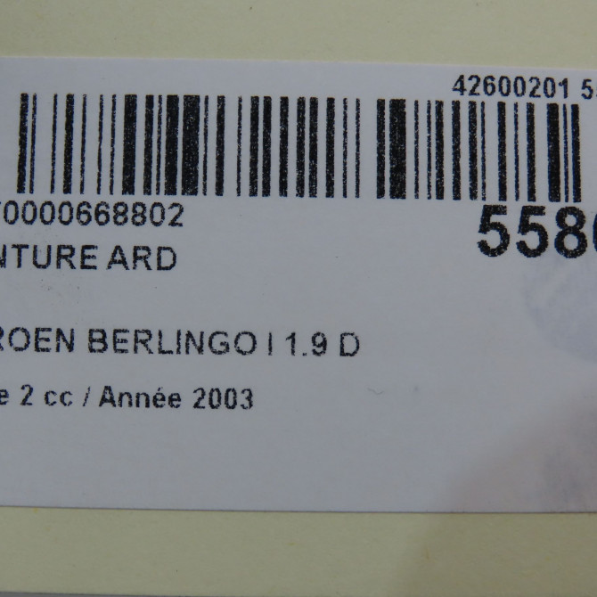 Ceinture arrière droite occasion CITROEN BERLINGO I Phase 2 11-2002->10-2010 1.9 D 8973YP 5