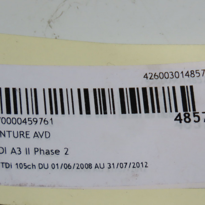 Ceinture avant droite occasion AUDI A3 II Phase 2 06-2008->07-2012 1.6 TDi 105ch 8P4857706JV04 5