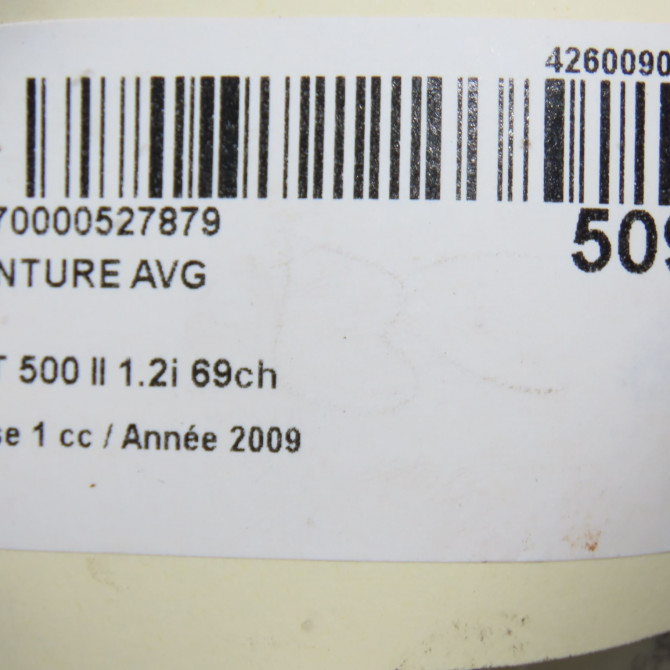 Ceinture avant gauche occasion FIAT 500 II 500 II Phase 1 2007-07-01->2016-03-31 1.2i 69ch 735465402 7