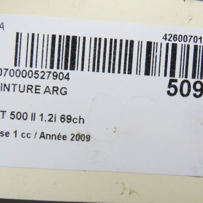 Ceinture arrière gauche occasion FIAT 500 II 500 II Phase 1 2007-07-01->2016-03-31 1.2i 69ch 735492577 6