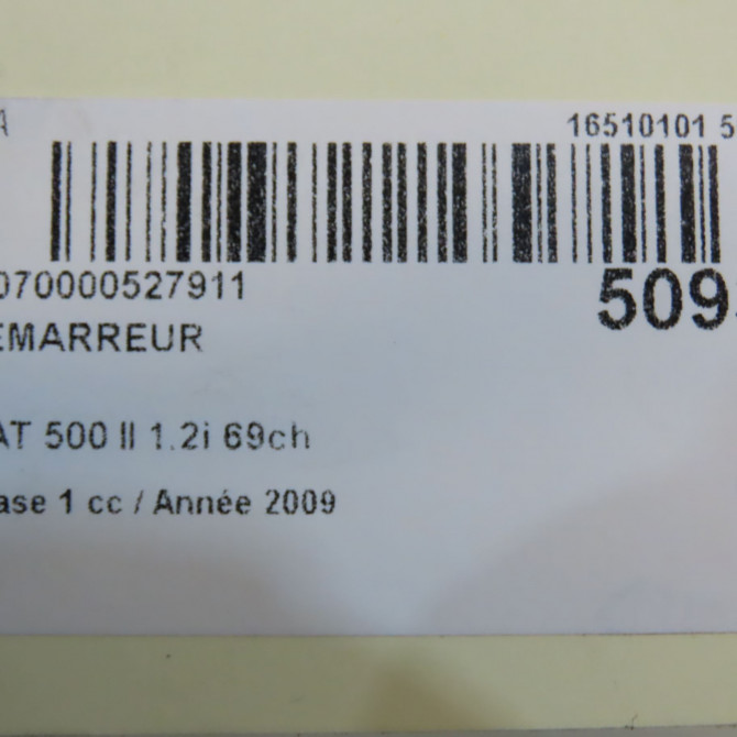 Démarreur occasion FIAT 500 II 500 II Phase 1 2007-07-01->2016-03-31 1.2i 69ch 71798110 6