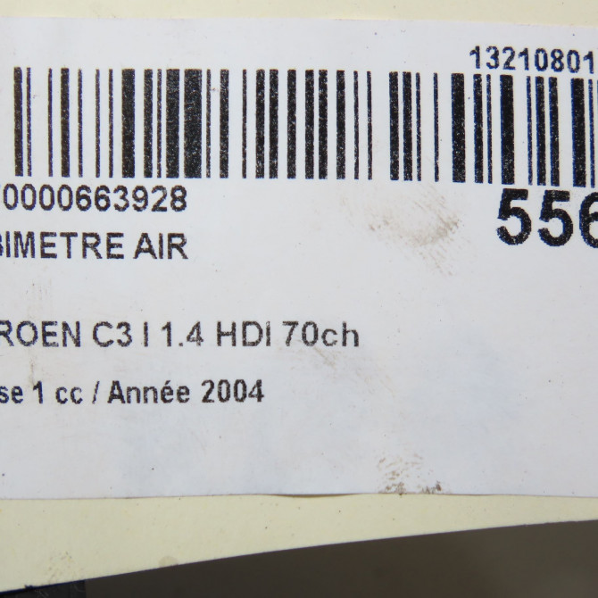 Debimetre air occasion CITROEN C3 I Phase 1 04-2002->10-2005 1.4 HDI 70ch 1920EK 7