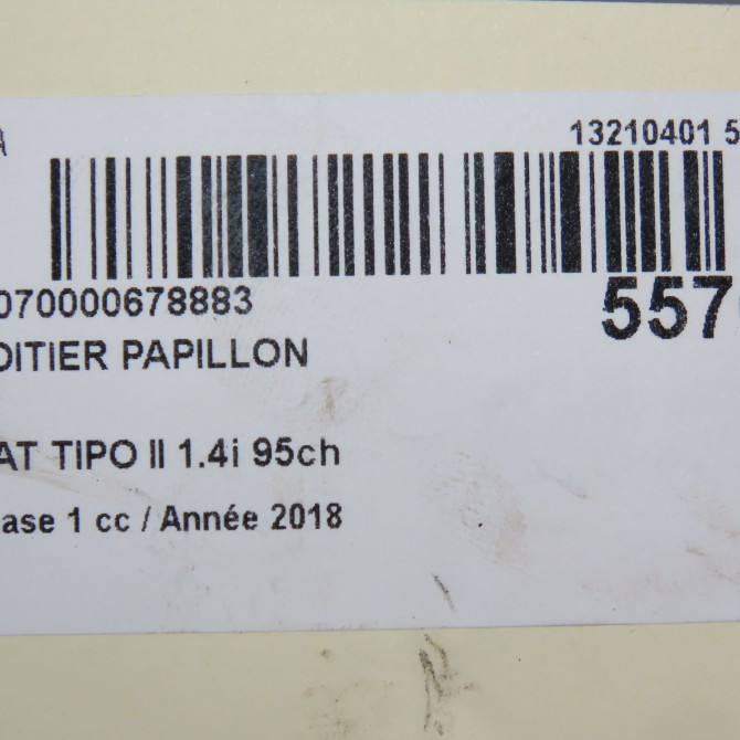 Boitier papillon occasion FIAT TIPO II Phase 1 12-2015->... 1.4i 95ch 77364949 6