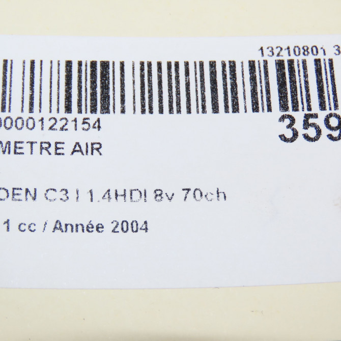 Debimetre air occasion CITROEN C3 I Phase 1 04-2002->10-2005 1.4HDI 8v 70ch 1920EK 6