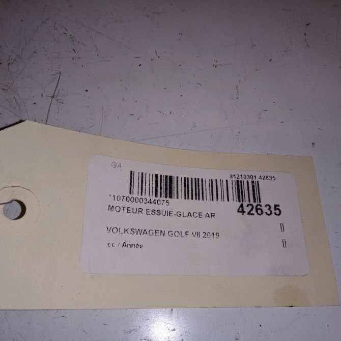 Moteur essuie-glace arrière occasion VOLKSWAGEN GOLF VII 5G0955711D 3