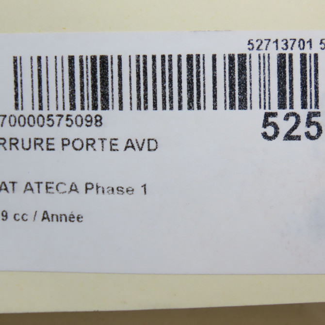 Serrure porte avd occasion SEAT ATECA Phase 1 06-2016->... 5TB837016E 8