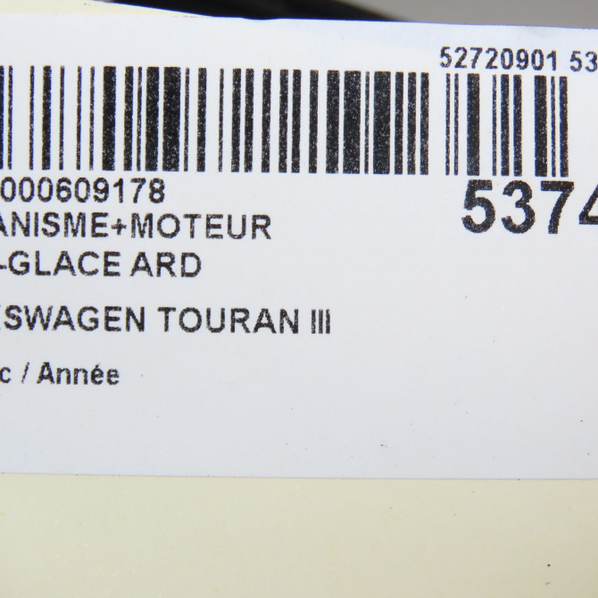 Mecanisme+moteur leve-glace ard occasion VOLKSWAGEN TOURAN III Phase 1 06-2015->... 5TA839462B 6