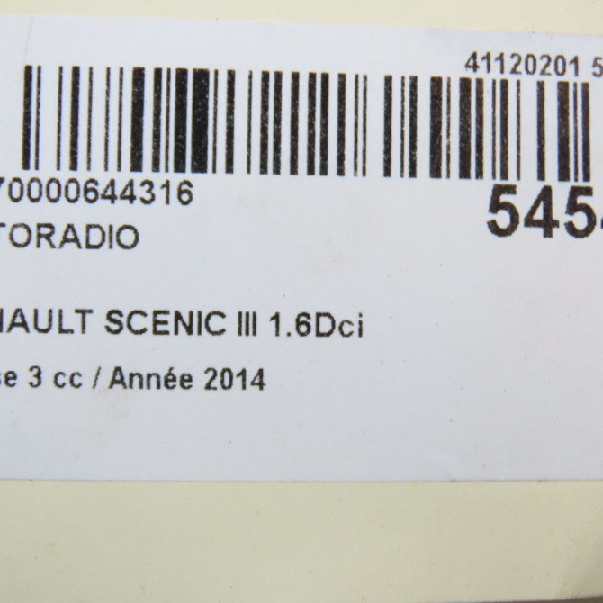 Autoradio occasion RENAULT SCENIC III Phase 3 04-2013->... 1.6Dci 130ch 281158348R 6