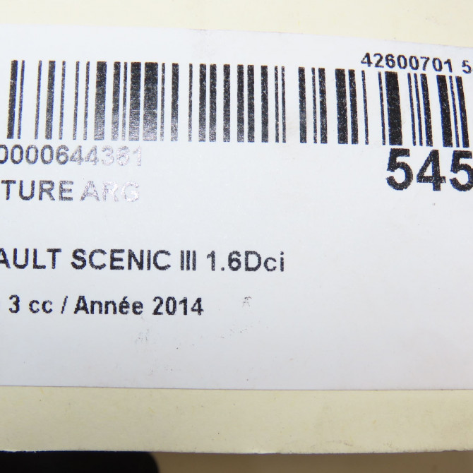 Ceinture arrière gauche occasion RENAULT SCENIC III Phase 3 04-2013->... 1.6Dci 130ch 888415677R 6
