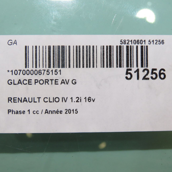 Glace porte av g occasion RENAULT CLIO IV Phase 1 07-2012->... 1.2i 16v 75ch 803018125R 3