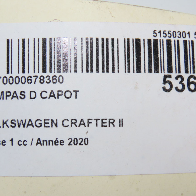Compas d capot occasion VOLKSWAGEN 146 Phase 1 04-1995->04-1999 2.0 TDI 177ch 7C0823302C 5