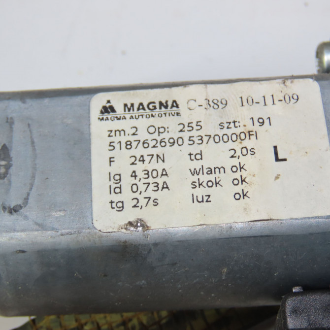 Mecanisme+moteur leve-glace avg occasion FIAT 500 II 500 II Phase 1 2007-07-01->2016-03-31 1.2i 69ch 52204608 4