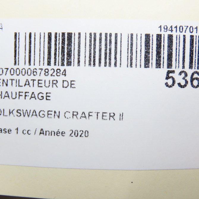 Ventilateur de chauffage occasion VOLKSWAGEN 146 Phase 1 04-1995->04-1999 2.0 TDI 177ch 5WB819021C 6