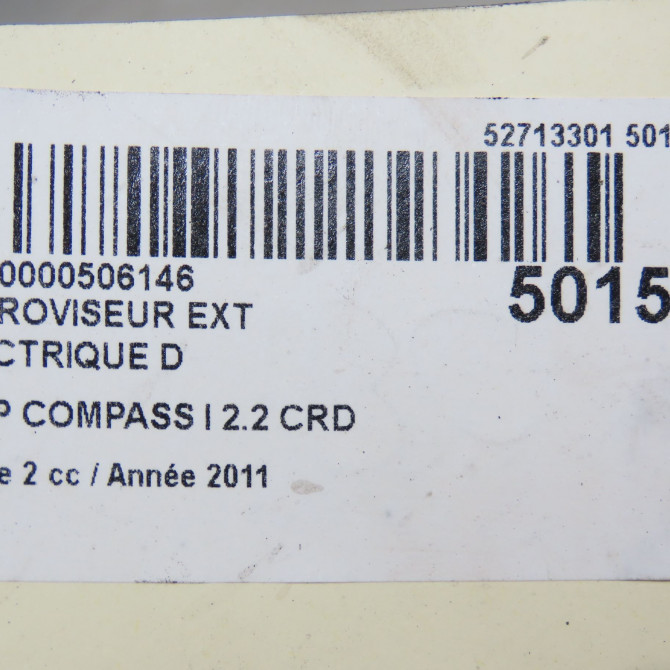 Retroviseur exterieur electrique droit occasion JEEP 146 Phase 1 04-1995->04-1999 2.2 CRD 136ch 6