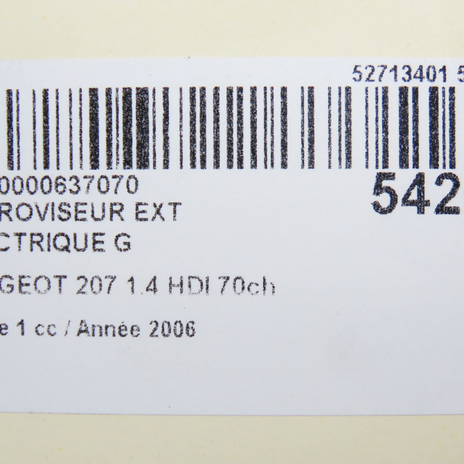 Retroviseur exterieur electrique gauche occasion PEUGEOT 207 Phase 1 04-2006->06-2013 1.4 HDI 70ch 8149ZG 6