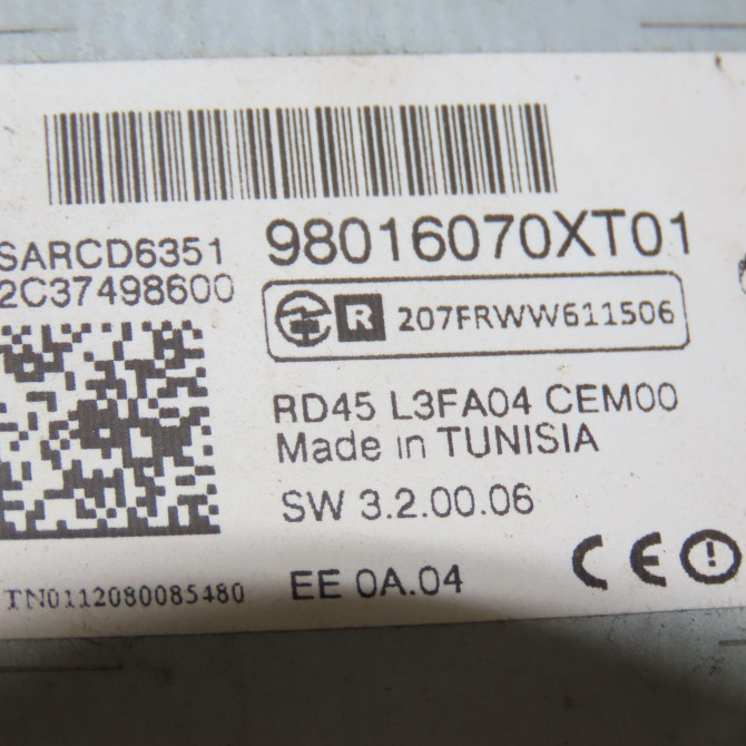 Autoradio occasion PEUGEOT 207 Phase 1 04-2006->06-2013 1.4 HDI 70ch 1617292280 5