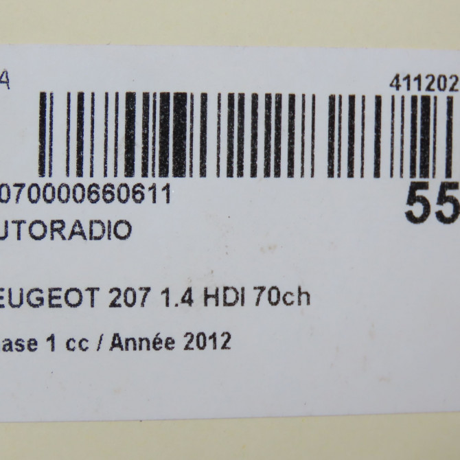Autoradio occasion PEUGEOT 207 Phase 1 04-2006->06-2013 1.4 HDI 70ch 1617292280 7