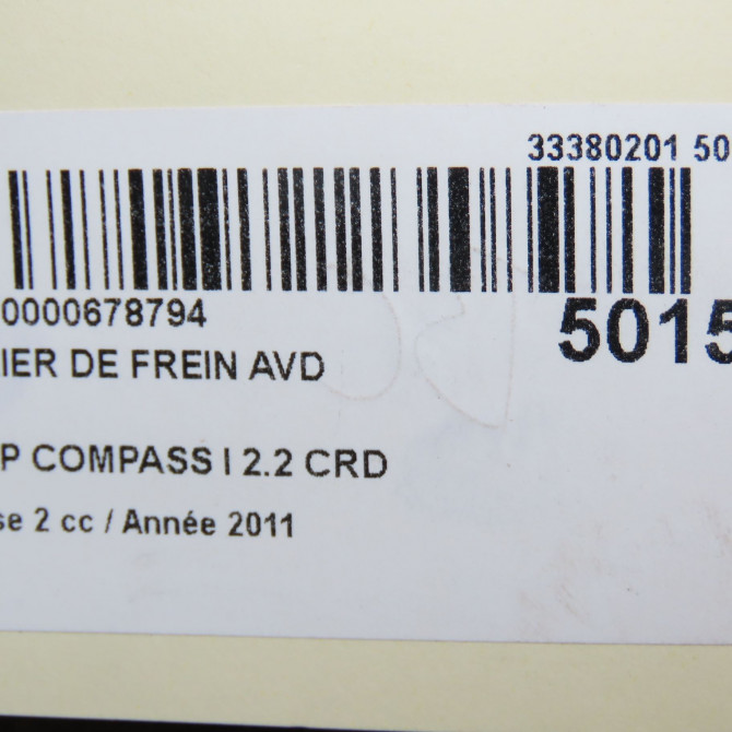 Etrier de frein avant droit occasion JEEP 146 Phase 1 04-1995->04-1999 2.2 CRD 136ch 4