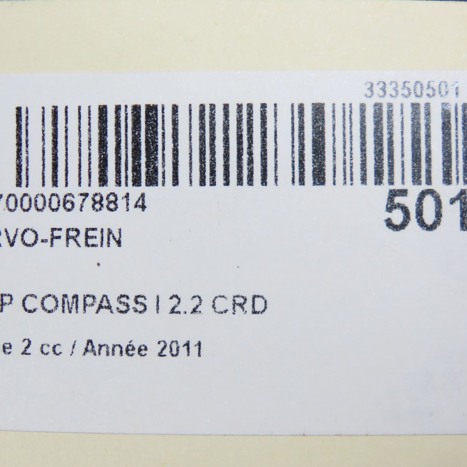 Servo-frein occasion JEEP 146 Phase 1 04-1995->04-1999 2.2 CRD 136ch 6
