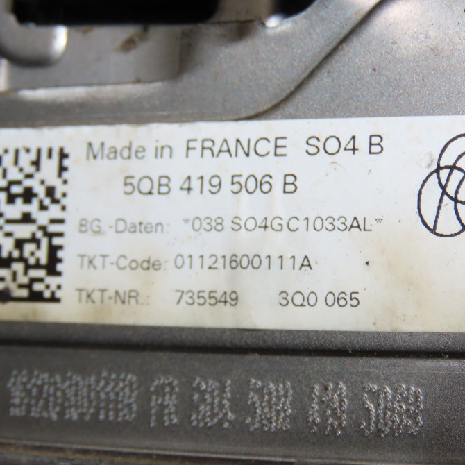 Colonne de direction assistee occasion VOLKSWAGEN TOURAN III Phase 1 06-2015->... 5QB419506AB 5