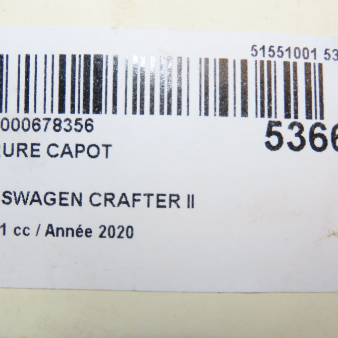 Serrure capot occasion VOLKSWAGEN 146 Phase 1 04-1995->04-1999 2.0 TDI 177ch 7C0823509A 5