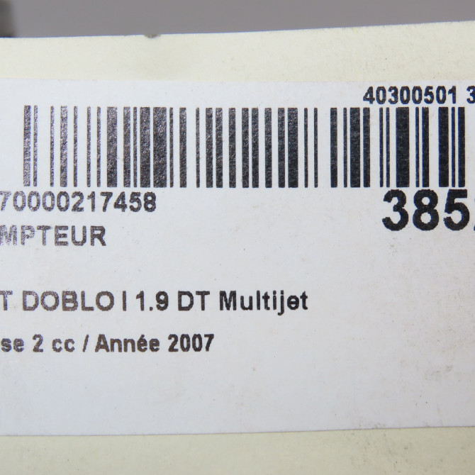 Compteur occasion FIAT DOBLO I Phase 2 01-2006->12-2009 1.9 DT Multijet 105CH 51762259 6