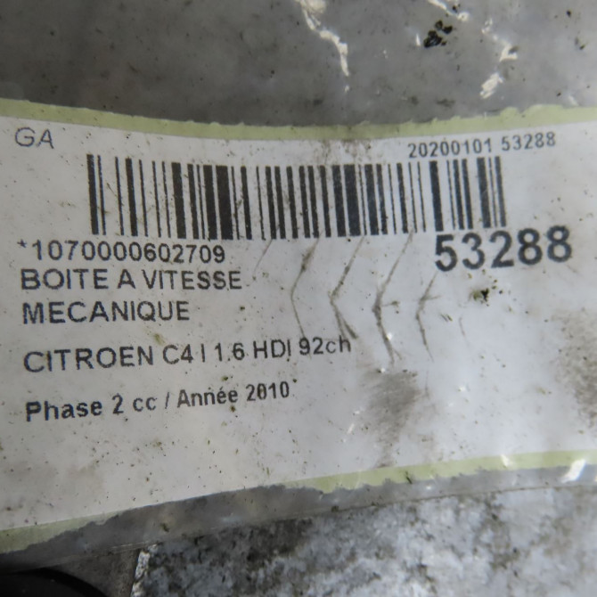 Boîte à vitesse mecanique occasion CITROEN C4 I Phase 2 07-2008->10-2010 1.6 HDI 92ch 2222LL 7