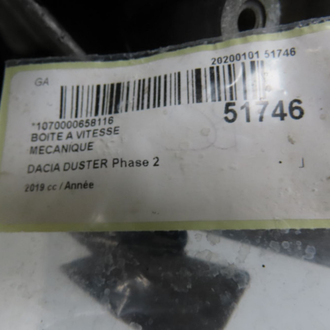 Boîte à vitesse mecanique occasion DACIA DUSTER Phase 2 09-2013->... 320105198R 7