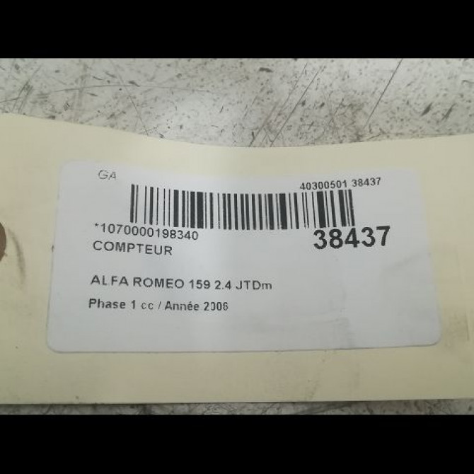 Compteur occasion ALFA ROMEO 159 Phase 1 09-2005->05-2013 2.4 JTDm 200ch 156079251 3