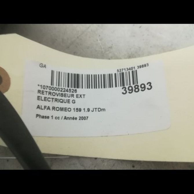 Retroviseur exterieur electrique gauche occasion ALFA ROMEO 159 Phase 1 09-2005->05-2013 1.9 JTDm 150ch 156080865 3