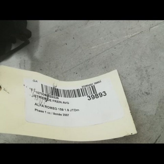 Etrier de frein avant gauche occasion ALFA ROMEO 159 Phase 1 09-2005->05-2013 1.9 JTDm 150ch 71793138 3