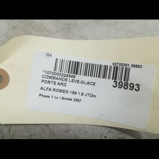 Commande lève-glace porte avant droite occasion ALFA ROMEO 159 Phase 1 09-2005->05-2013 1.9 JTDm 150ch 71744265 3
