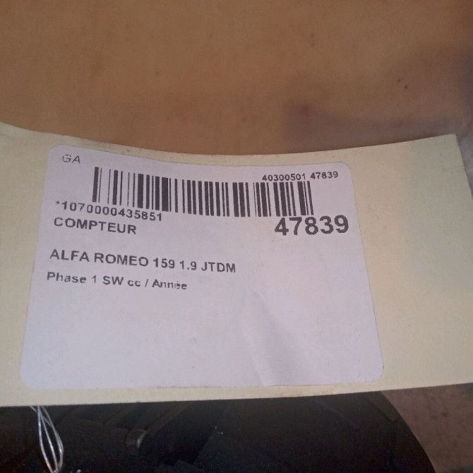 Compteur occasion ALFA ROMEO 159 Phase 1 04-1995->04-1999 1.9 JTDM 150ch 156079251 6