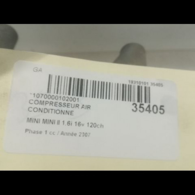 Compresseur air conditionne occasion MINI MINI II Phase 1 09-2006->12-2010 1.6i 16v 120ch 64529223392 5