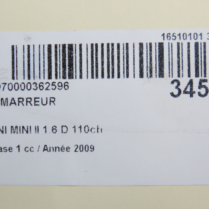Démarreur occasion MINI MINI II Phase 1 09-2006->12-2010 1.6 D 110ch 12417805098 7