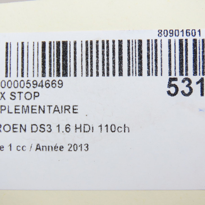 Feux stop supplementaire occasion CITROEN DS3 Phase 1 11-2009->03-2014 1.6 HDi 110ch 6350GK 5
