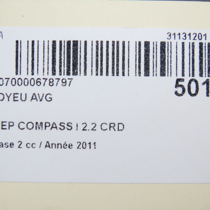 Moyeu avg occasion JEEP 146 Phase 1 04-1995->04-1999 2.2 CRD 136ch 5