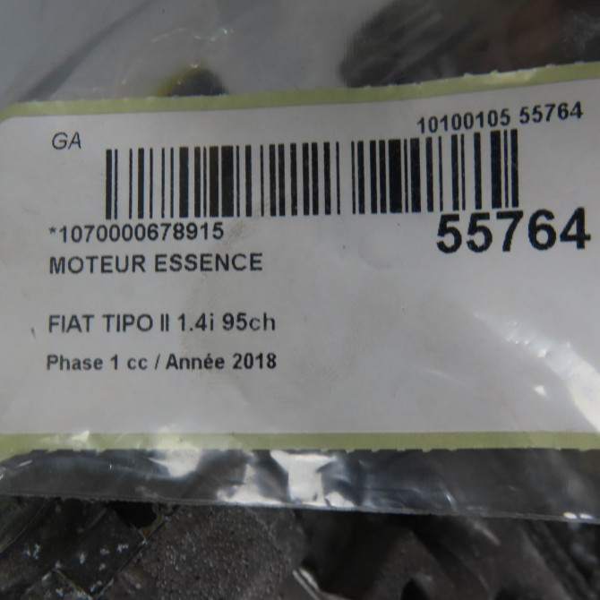 Moteur essence occasion FIAT TIPO II Phase 1 12-2015->... 1.4i 95ch 73504472 7