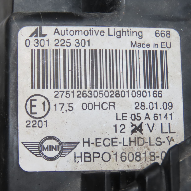 Phare gauche occasion MINI MINI II Phase 1 09-2006->12-2010 1.6 D 110ch 63122751263 4