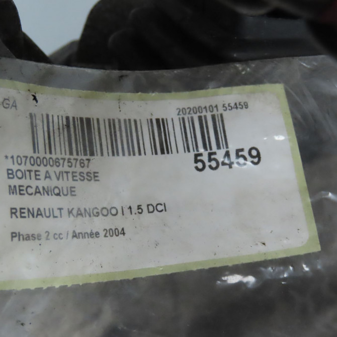 Boîte à vitesse mecanique occasion RENAULT KANGOO I Phase 2 03-2003->06-2010 1.5 DCI 65ch 7701723210 6