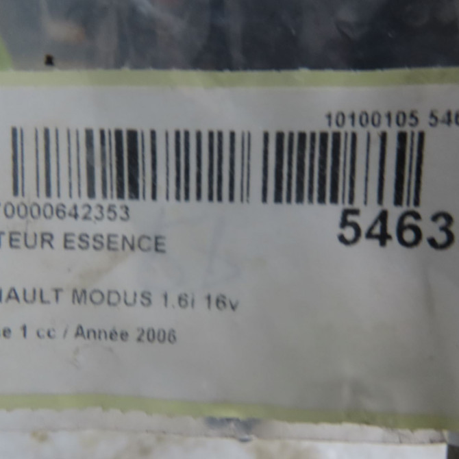 Moteur essence occasion RENAULT MODUS Phase 1 09-2004->12-2007 1.6i 16v 100017956R 6