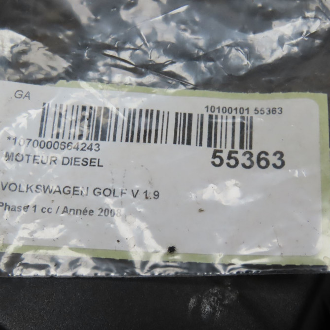 Moteur diesel occasion VOLKSWAGEN GOLF V Phase 1 11-2003->10-2008 1.9 TDI 105ch 3G100098MX 7