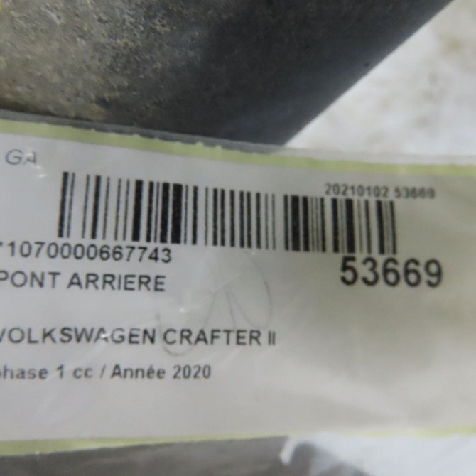 Pont arriere occasion VOLKSWAGEN 146 Phase 1 04-1995->04-1999 2.0 TDI 177ch 2N0500039BG 5